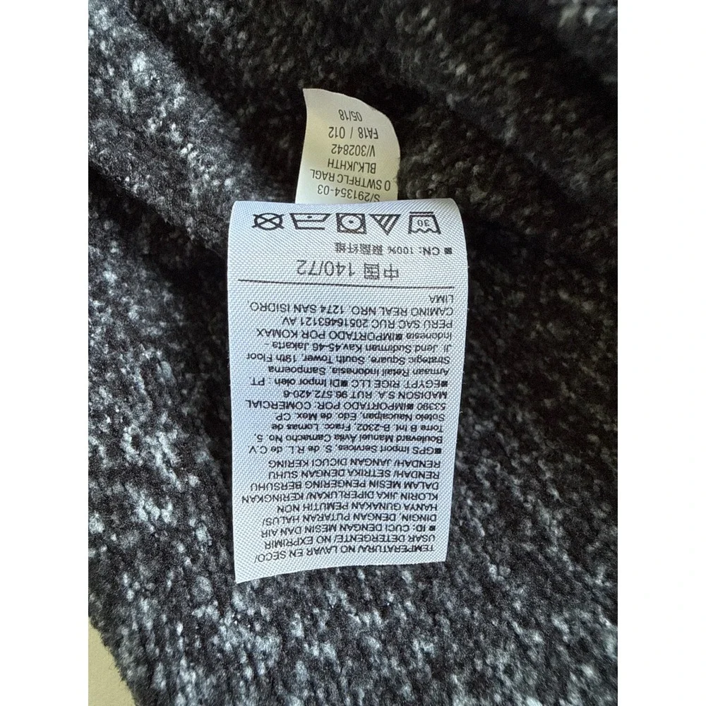 Old Navy Boys Gray Marled Quarter Zip Fleece Pullover Sweater Large 10-12 Raglan